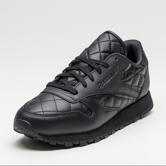Reebok - Classic Leather Quilted Sneakers - Black - Size 36 (6US) - Picture 2 of 8